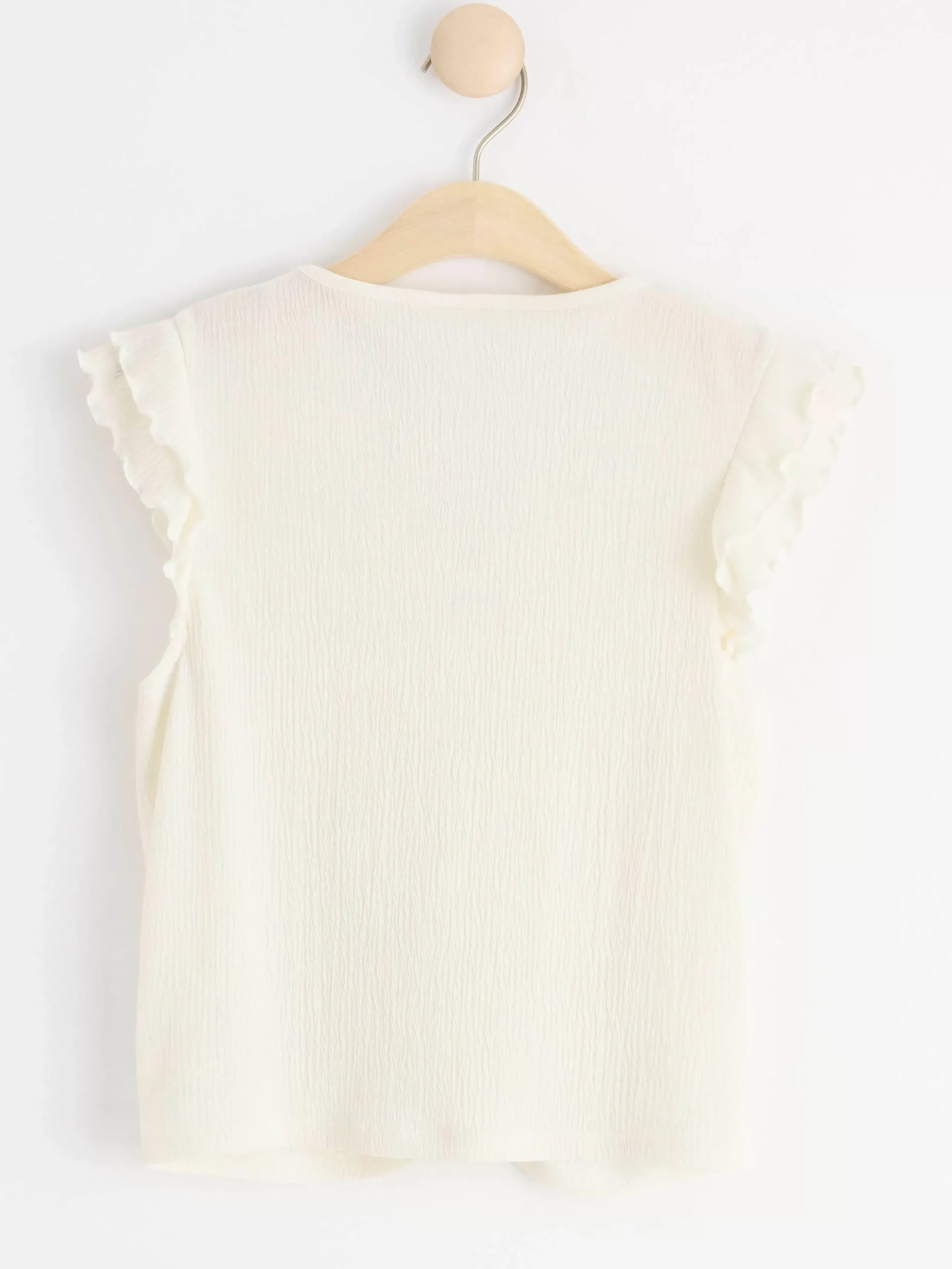 Toppar & T-Shirts>Lindex Croppad Topp Med Volangarm Off White