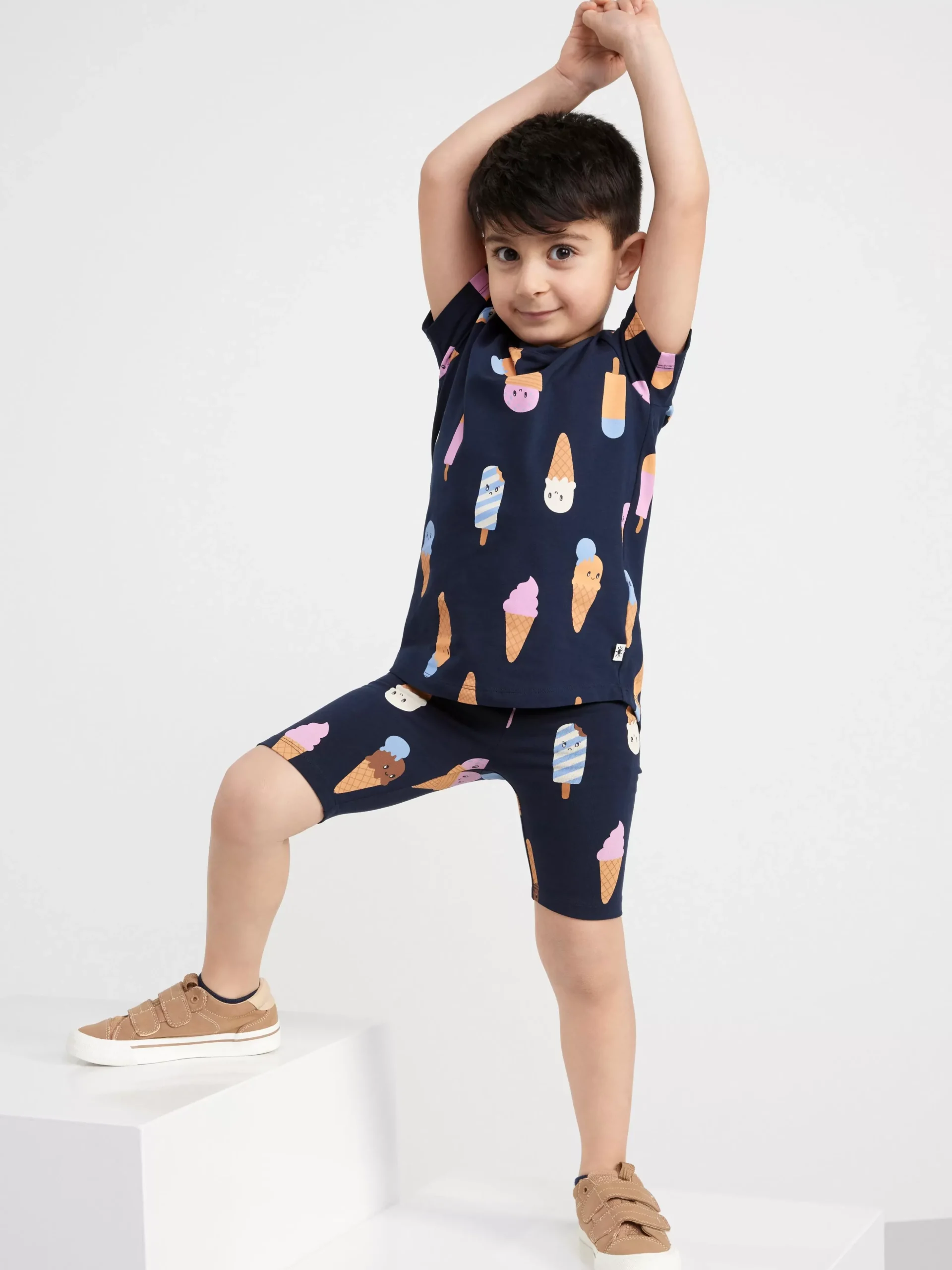Byxor & Leggings>Lindex Cykelshorts Med Glassar Dark Navy