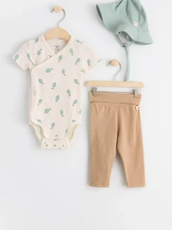 Set>Lindex 3-Delat Set For Nyfodda Light Dusty Aqua
