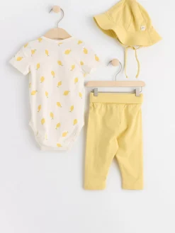 Set>Lindex 3-Delat Set For Nyfodda Light Dusty Yellow