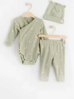 Set>Lindex 3-Delat Startpaket For Nyfodda Dusty Green
