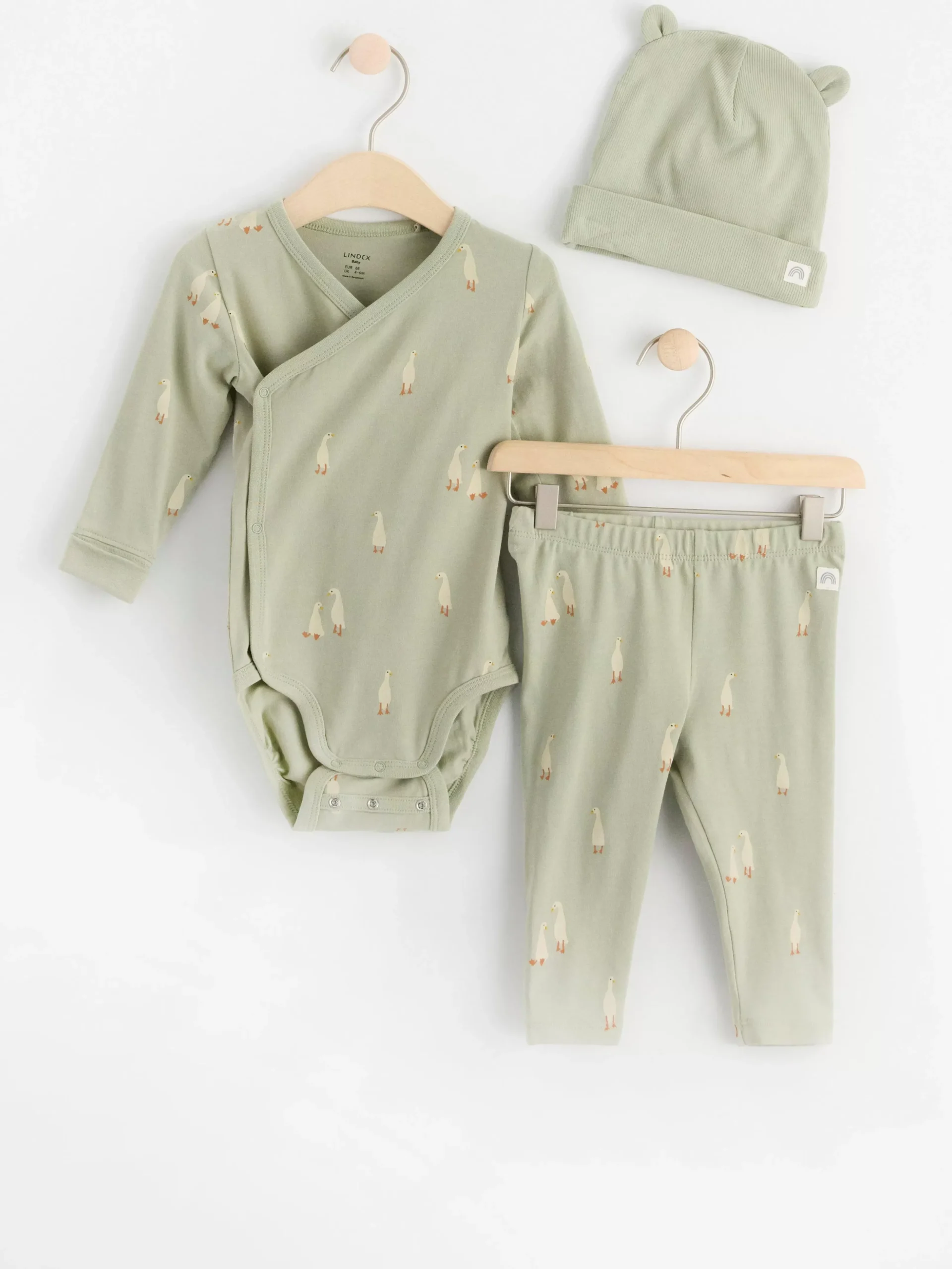 Set>Lindex 3-Delat Startpaket For Nyfodda Dusty Green