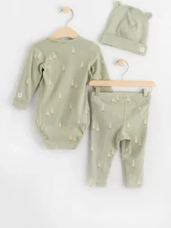 Set>Lindex 3-Delat Startpaket For Nyfodda Dusty Green