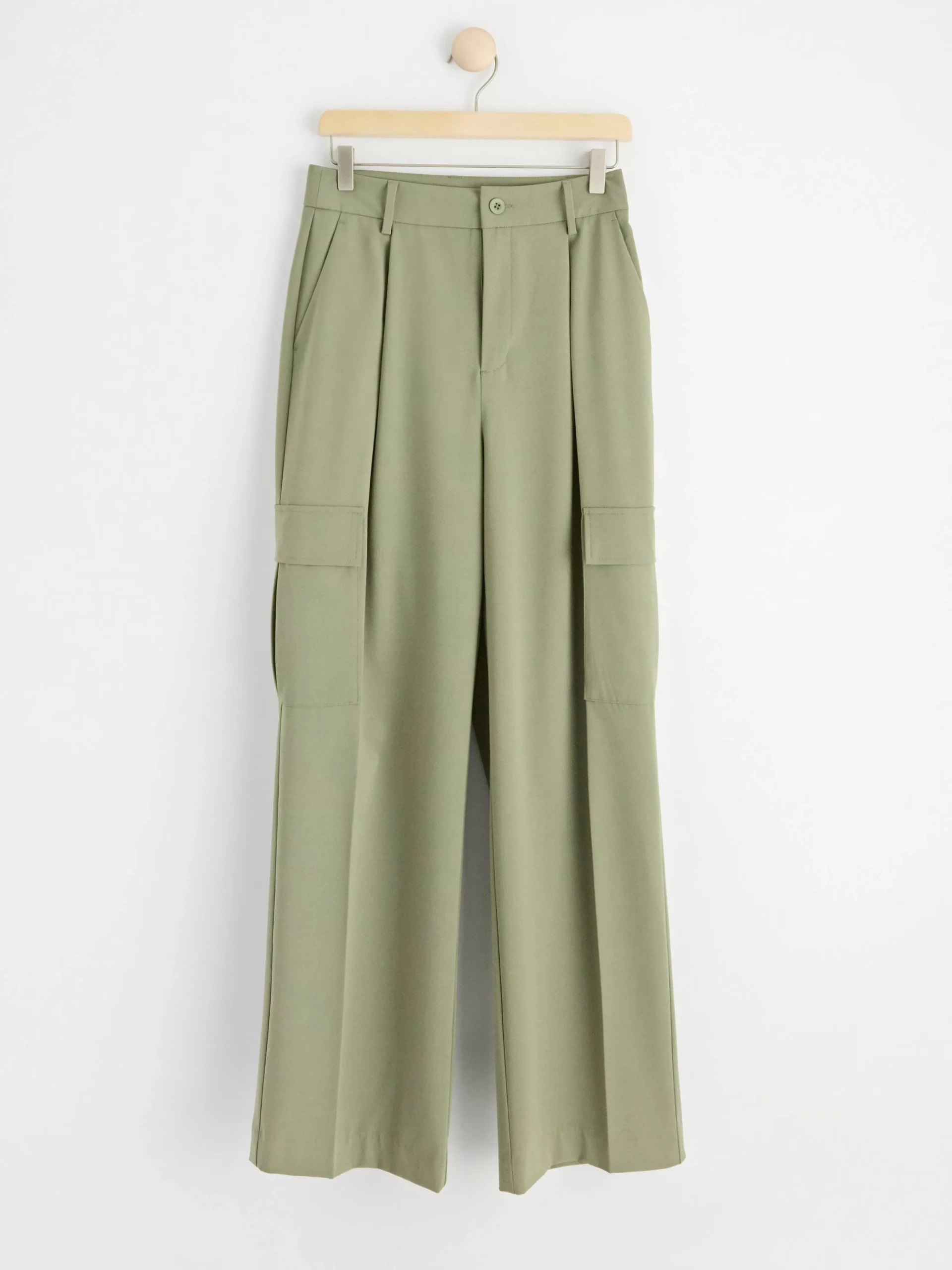 Byxor>Lindex Dressad Cargobyxa Dark Khaki