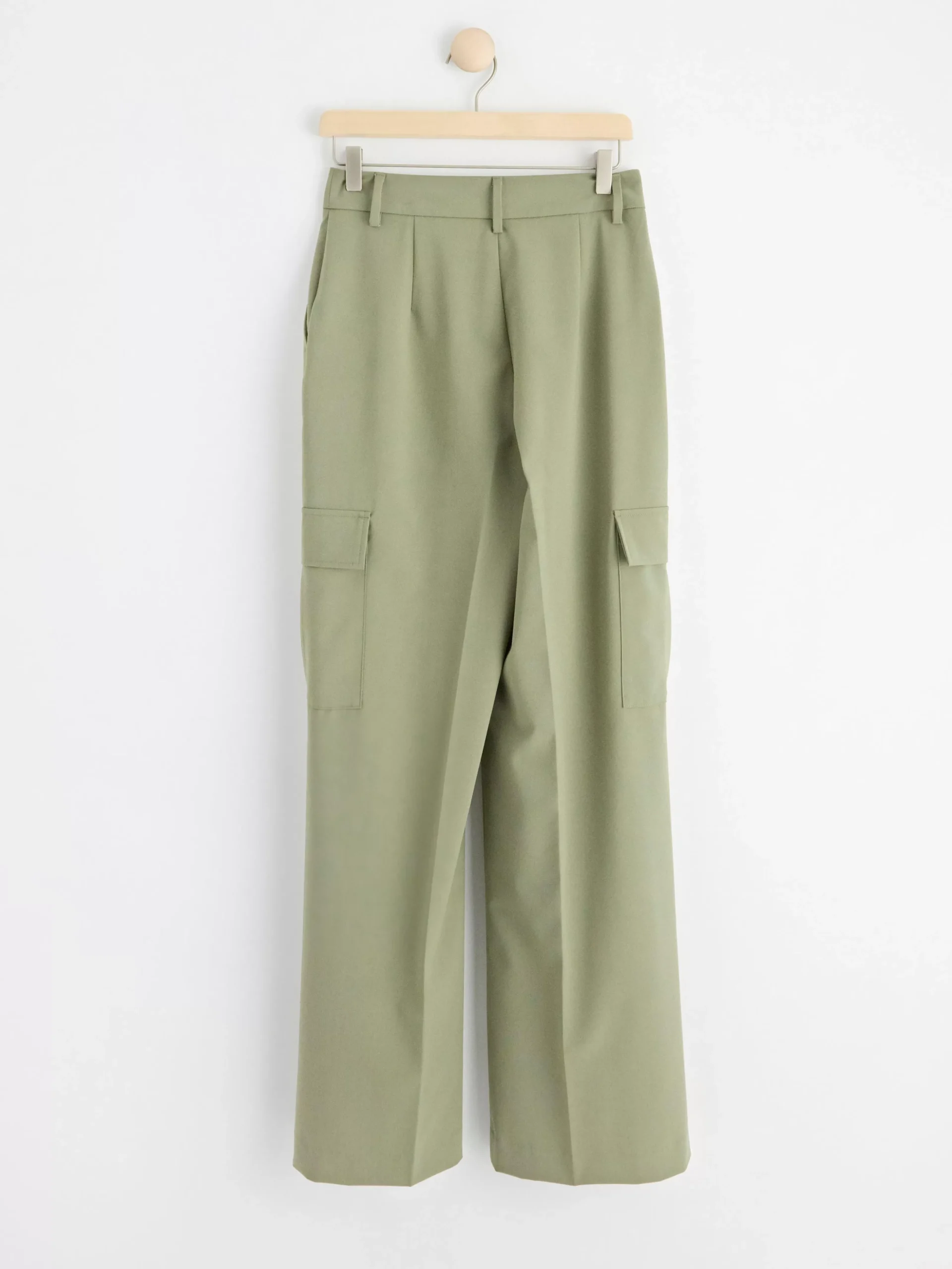 Byxor>Lindex Dressad Cargobyxa Dark Khaki