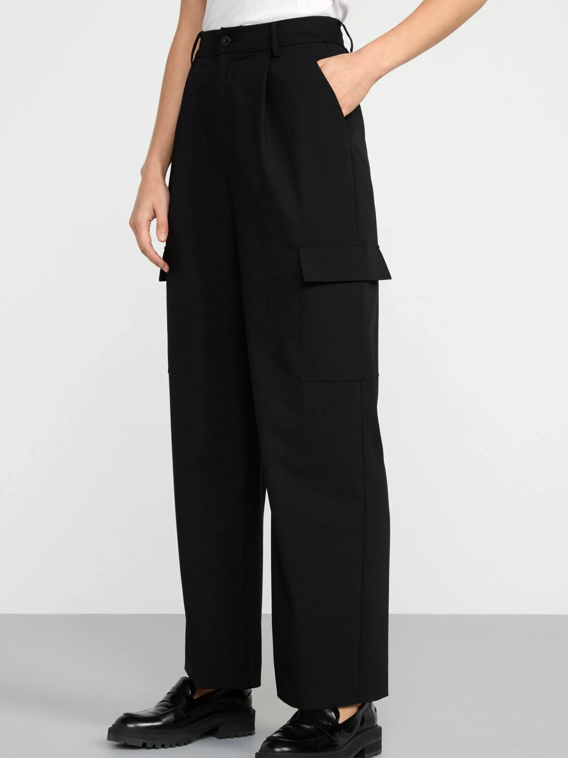 Byxor>Lindex Dressad Cargobyxa Black