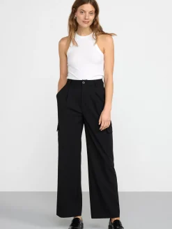 Byxor>Lindex Dressad Cargobyxa Black