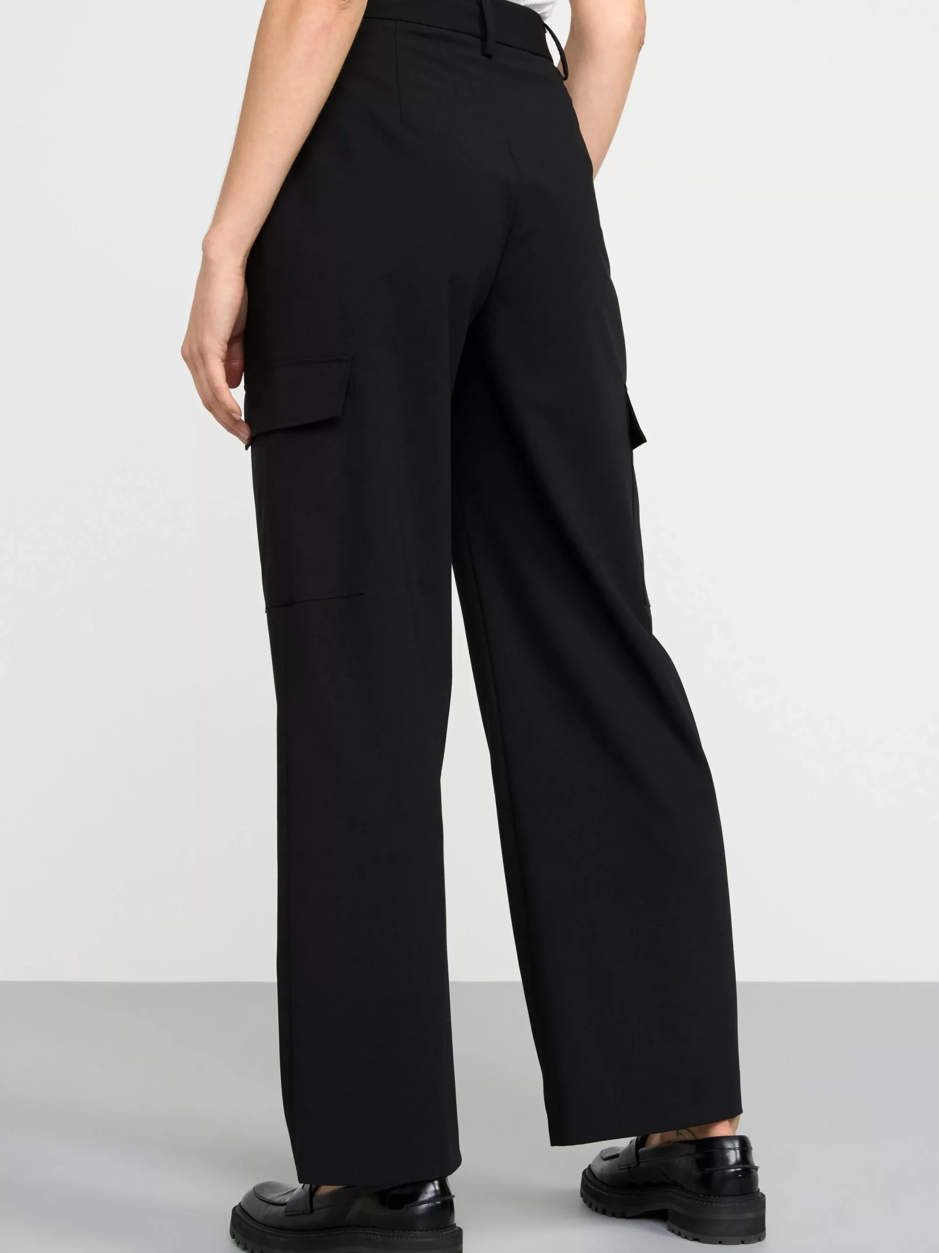 Byxor>Lindex Dressad Cargobyxa Black