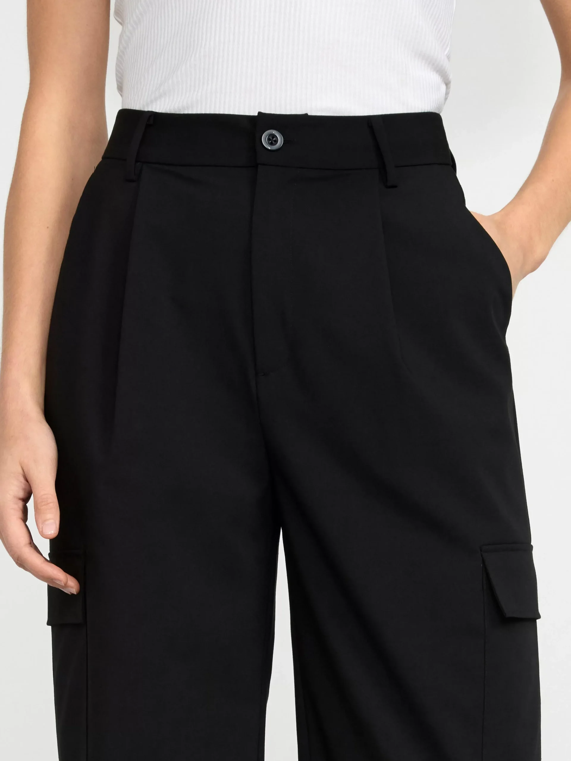 Byxor>Lindex Dressad Cargobyxa Black