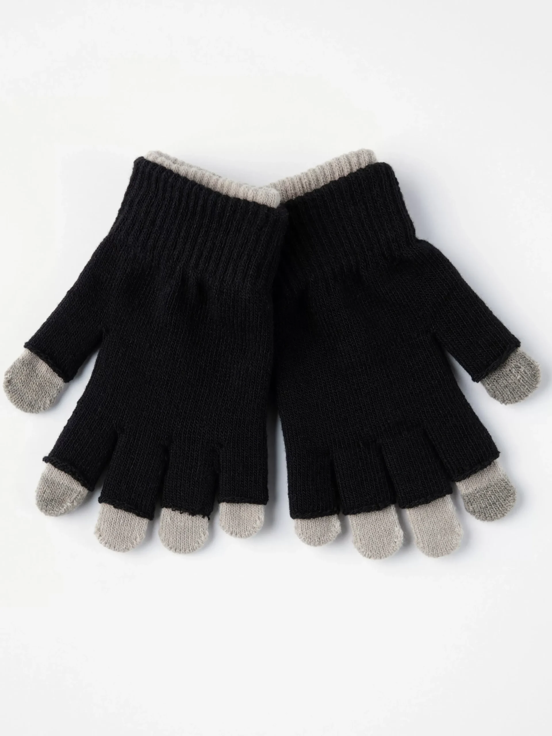 Accessoarer>Lindex Dubbla Finstickade Fingervantar Med Pekfunktion Black