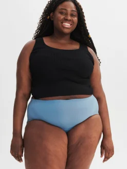 Trosor>Lindex Engineered High Waist – Menstrosa Med Medel Absorption Light Dusty Blue