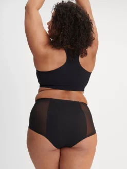 Trosor>Lindex Engineered High Waist Mesh – Menstrosa Med Hog Absorption Black