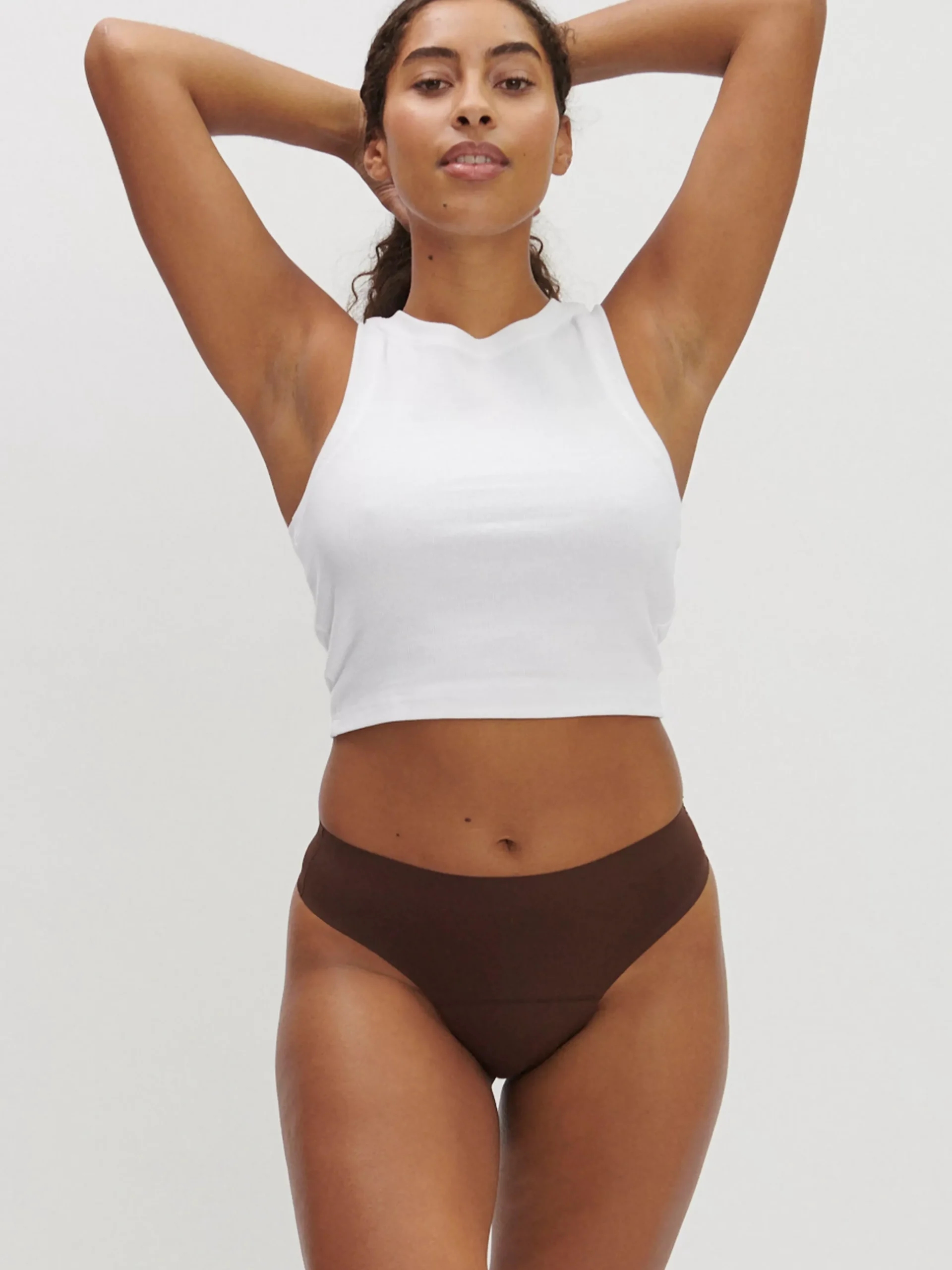 Trosor>Lindex Engineered Thong – Menstrosa Med Latt Absorption Dk Brown