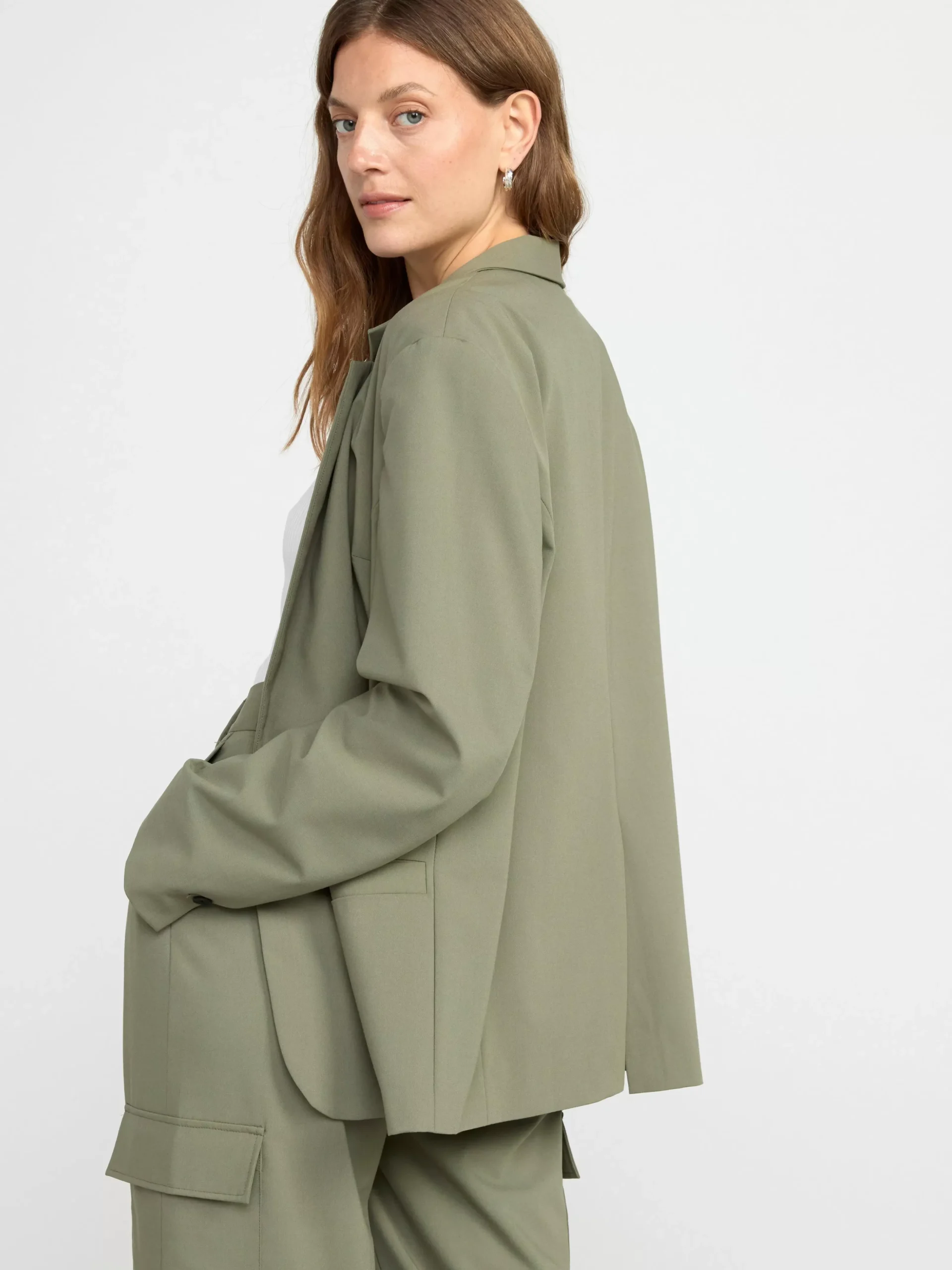 Kavajer>Lindex Enkelknappt Kavaj Dark Khaki