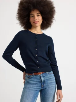 Tröjor & Cardigans>Lindex Finstickad Cardigan Navy