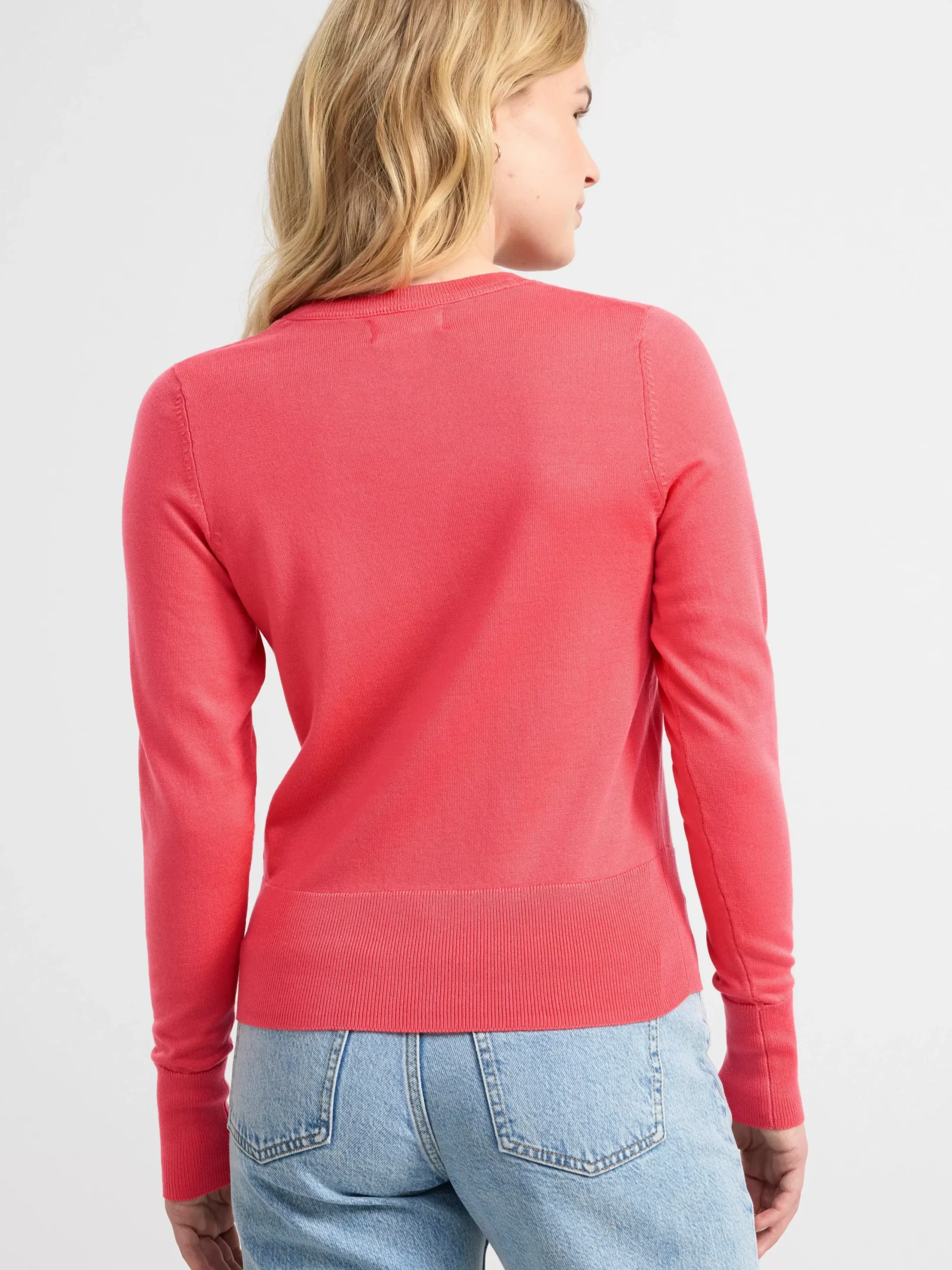 Tröjor & Cardigans>Lindex Finstickad Cardigan Dark Pink
