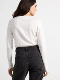 Tröjor & Cardigans>Lindex Finstickad Cardigan Off White