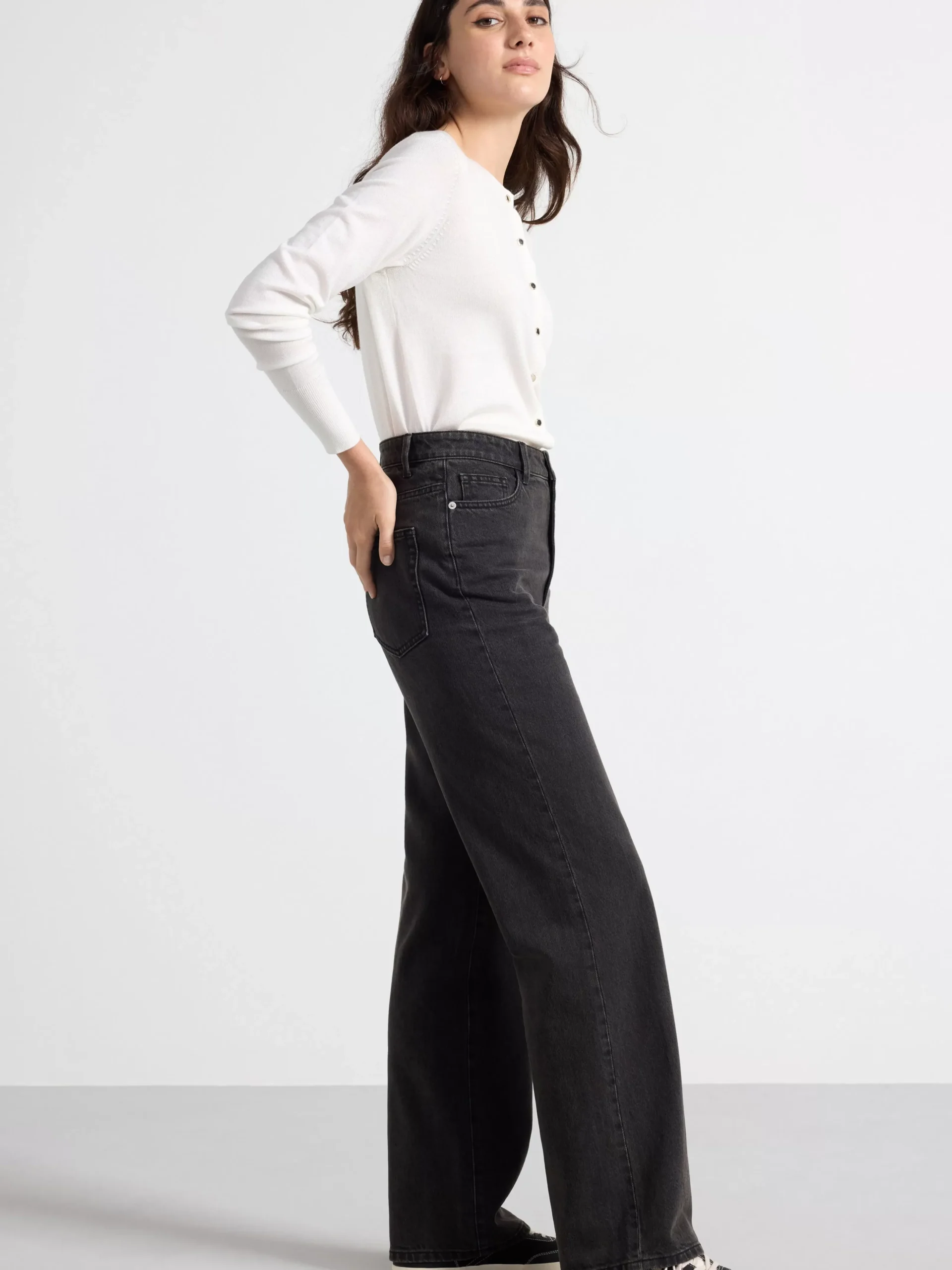 Tröjor & Cardigans>Lindex Finstickad Cardigan Off White