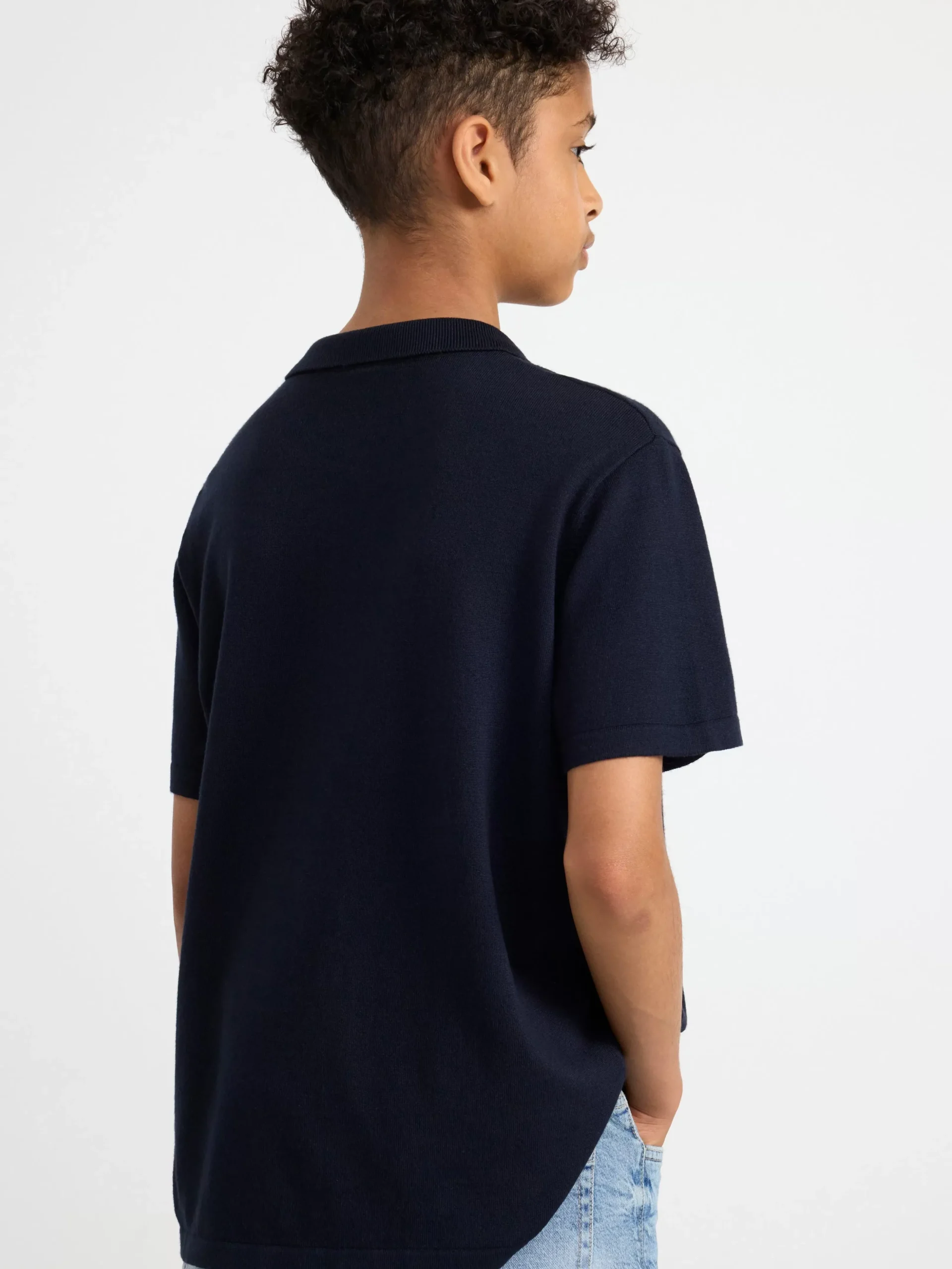 Toppar & T-Shirts>Lindex Finstickad Piketroja Dark Navy