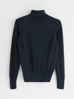 Tröjor & Cardigans>Lindex Finstickad Polotroja Navy