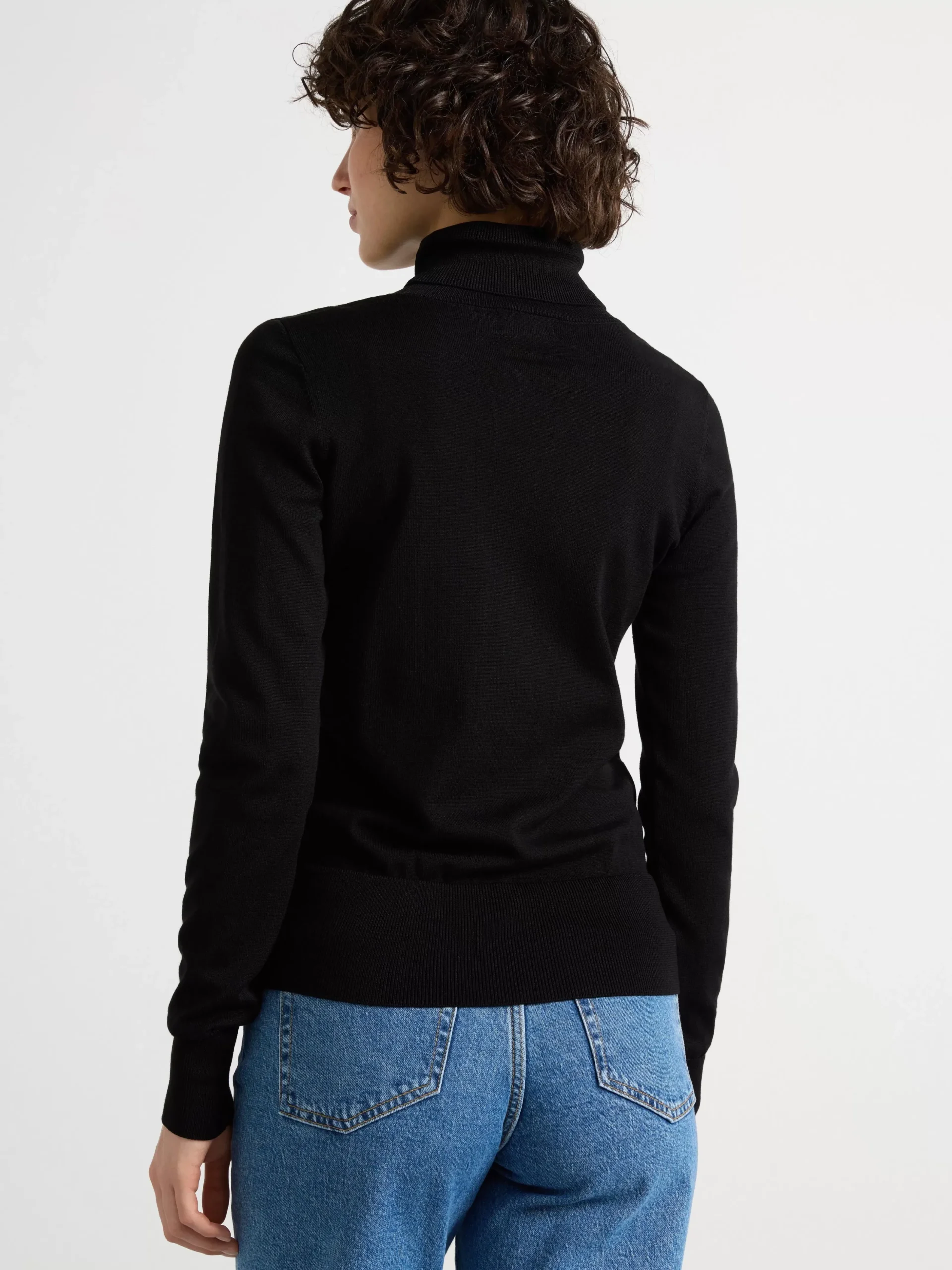 Tröjor & Cardigans>Lindex Finstickad Polotroja Black