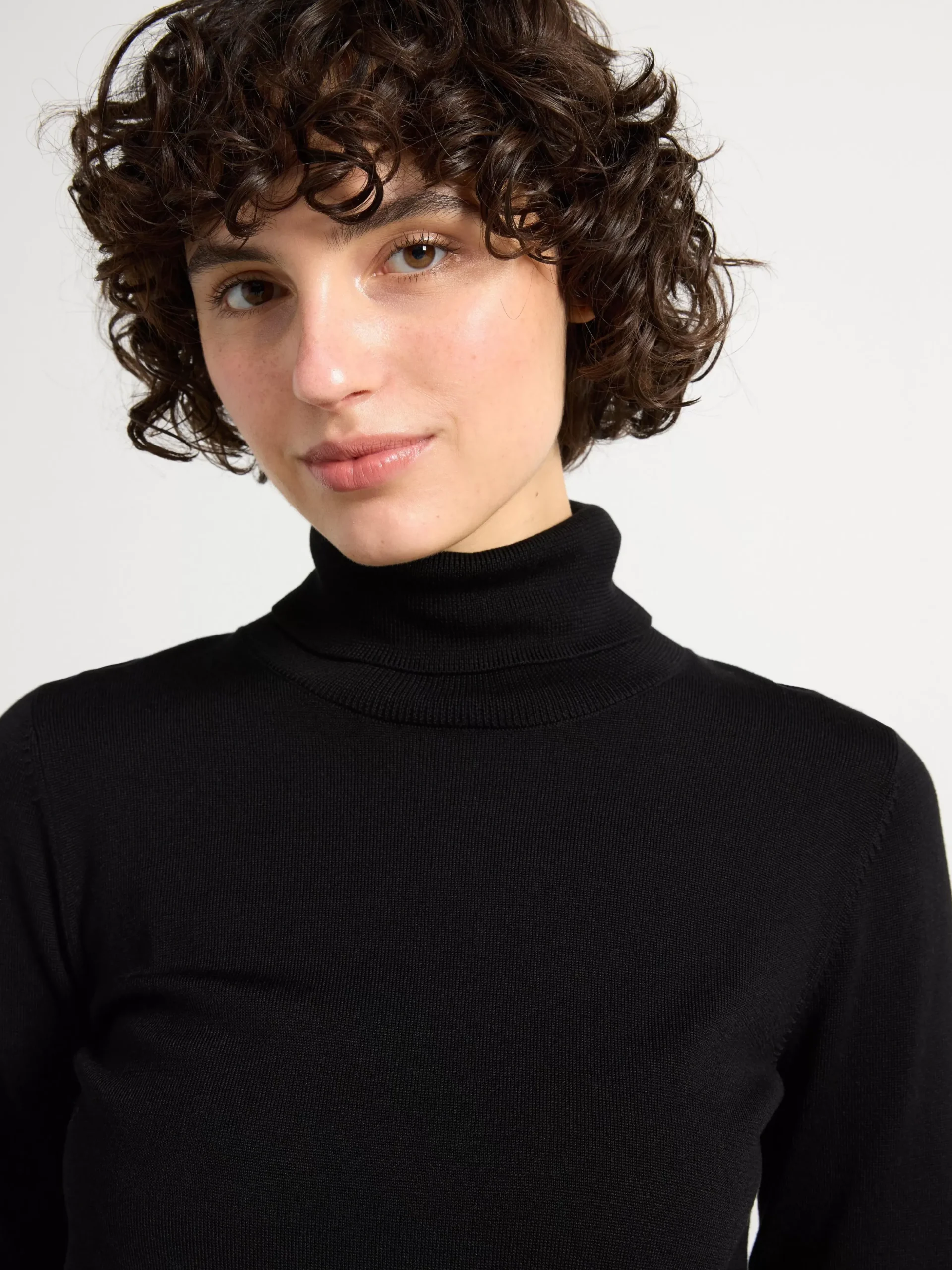 Tröjor & Cardigans>Lindex Finstickad Polotroja Black