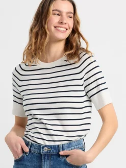Tröjor & Cardigans>Lindex Finstickad Topp Navy