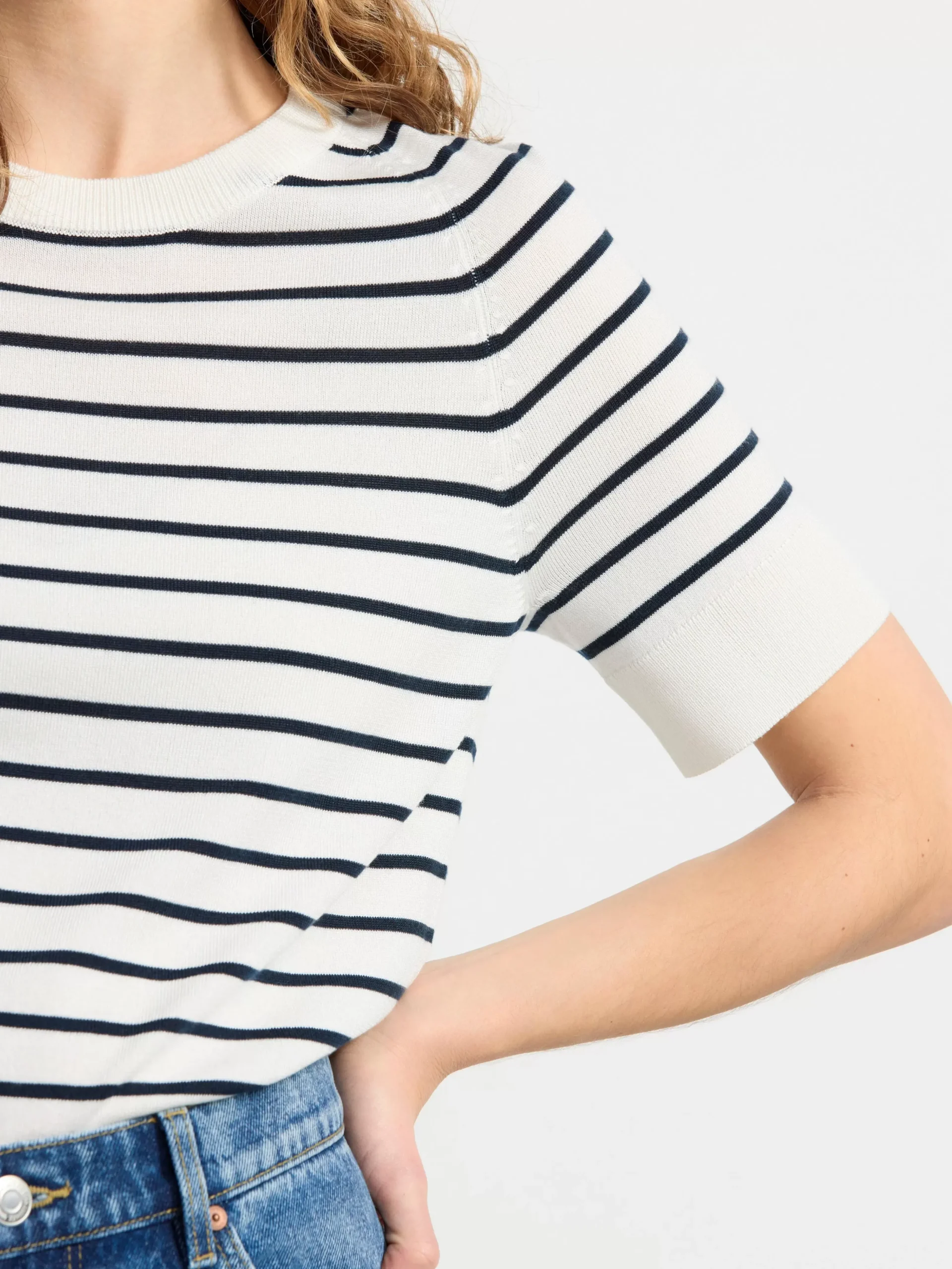 Tröjor & Cardigans>Lindex Finstickad Topp Navy