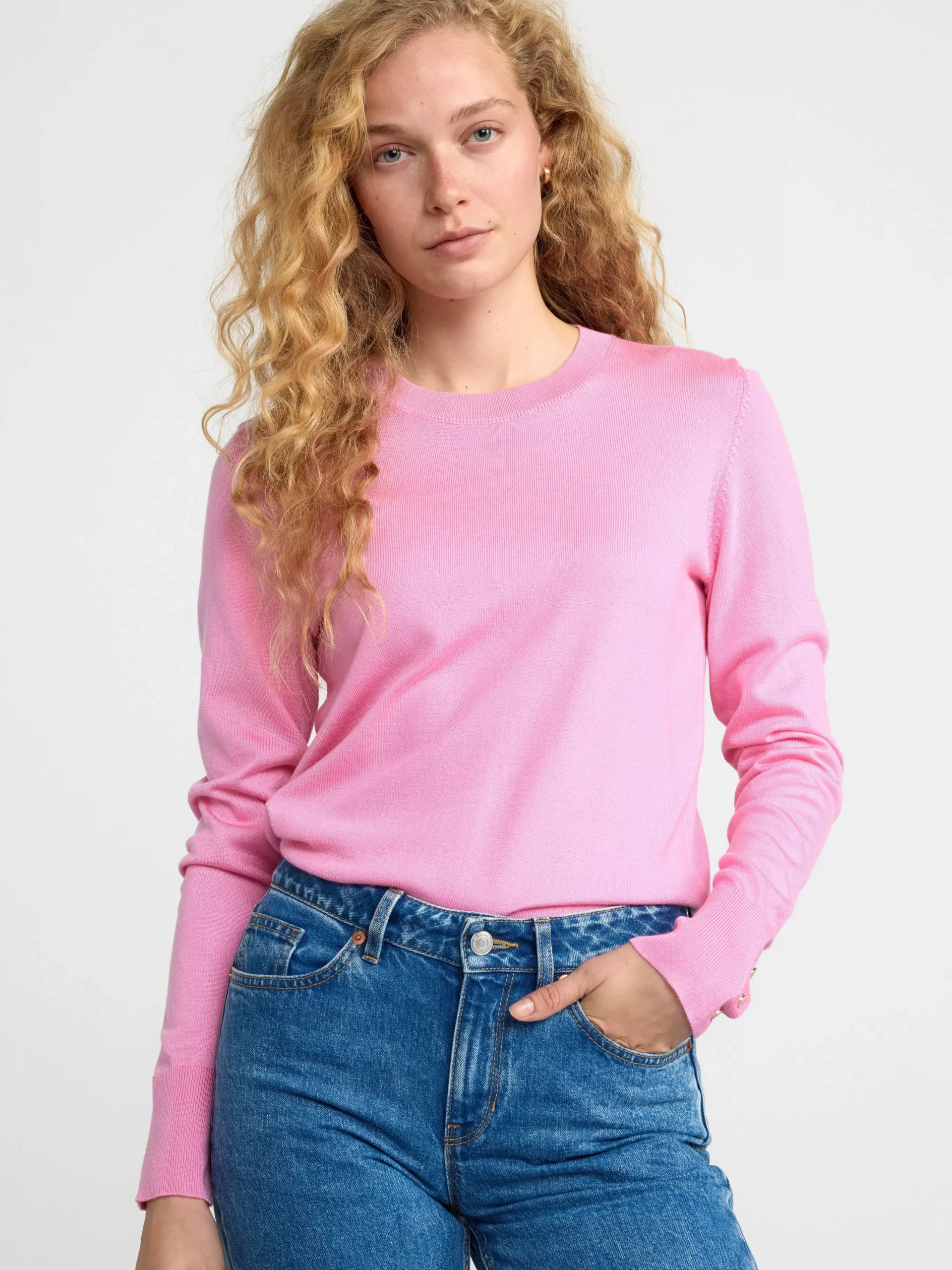 Tröjor & Cardigans>Lindex Finstickad Troja Light Pink