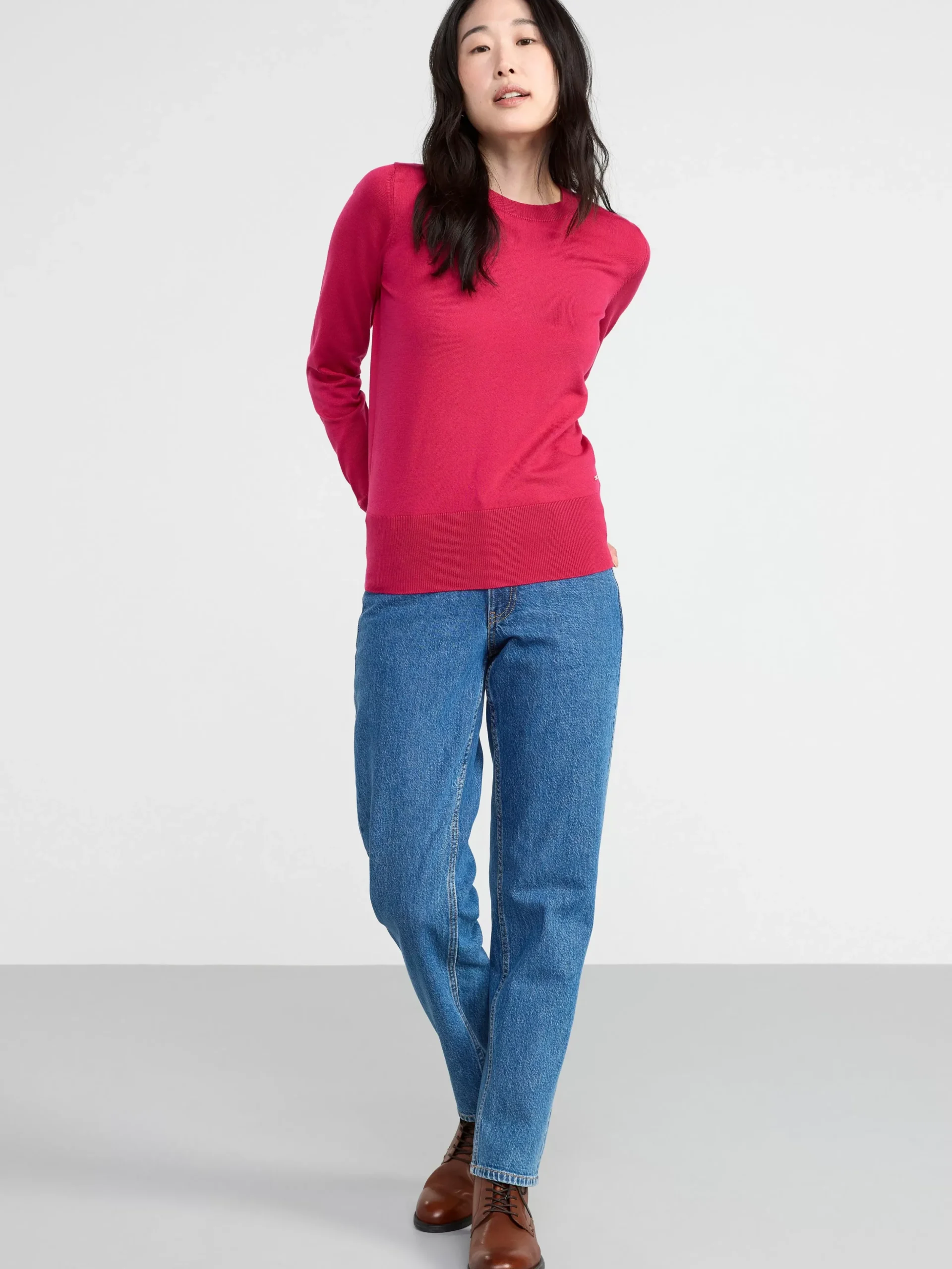 Tröjor & Cardigans>Lindex Finstickad Troja Dark Pink