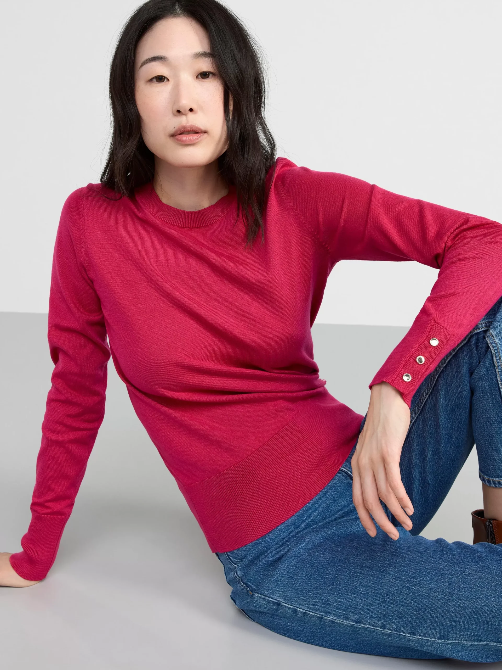 Tröjor & Cardigans>Lindex Finstickad Troja Dark Pink