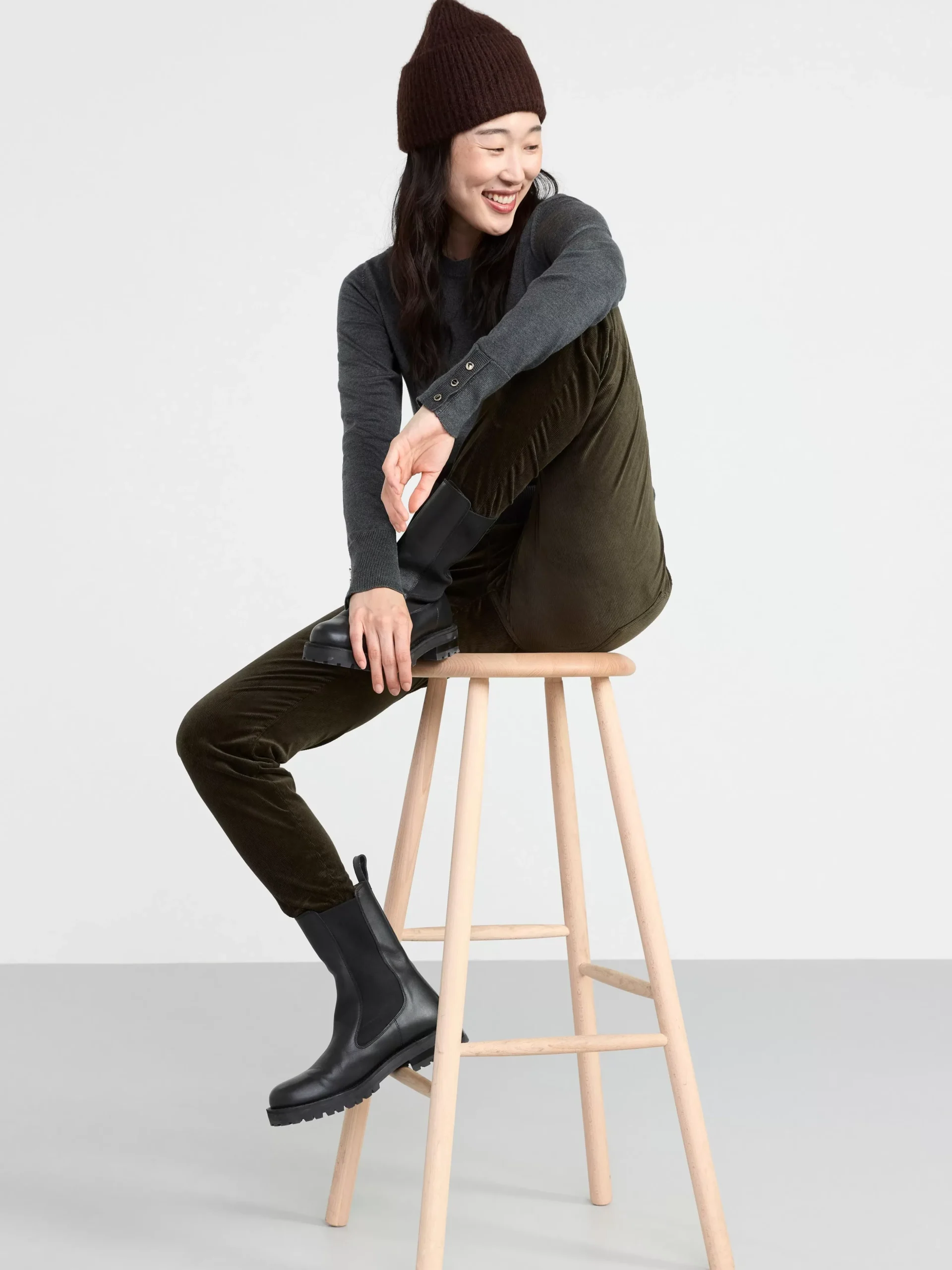 Tröjor & Cardigans>Lindex Finstickad Troja Dark Grey Melange