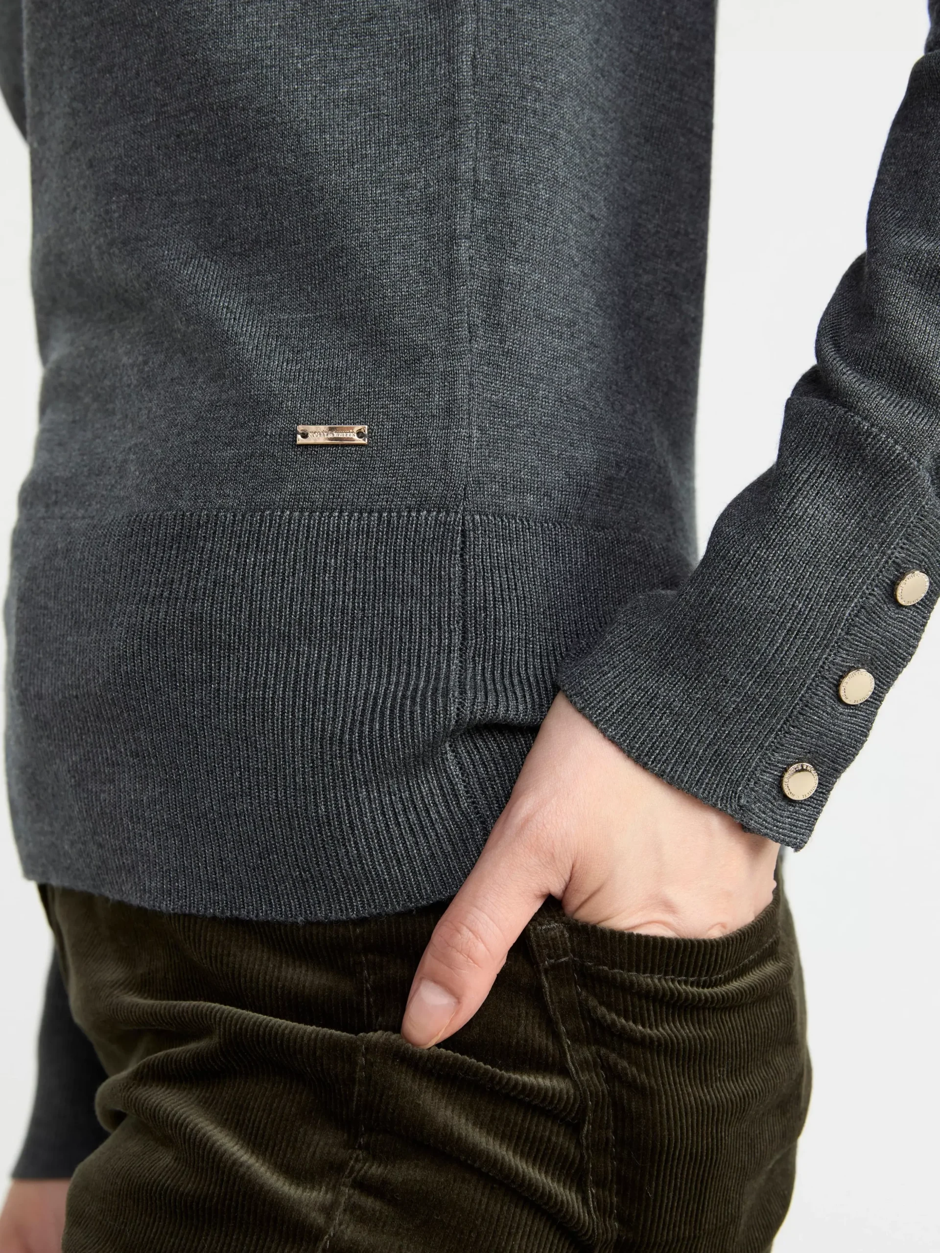 Tröjor & Cardigans>Lindex Finstickad Troja Dark Grey Melange
