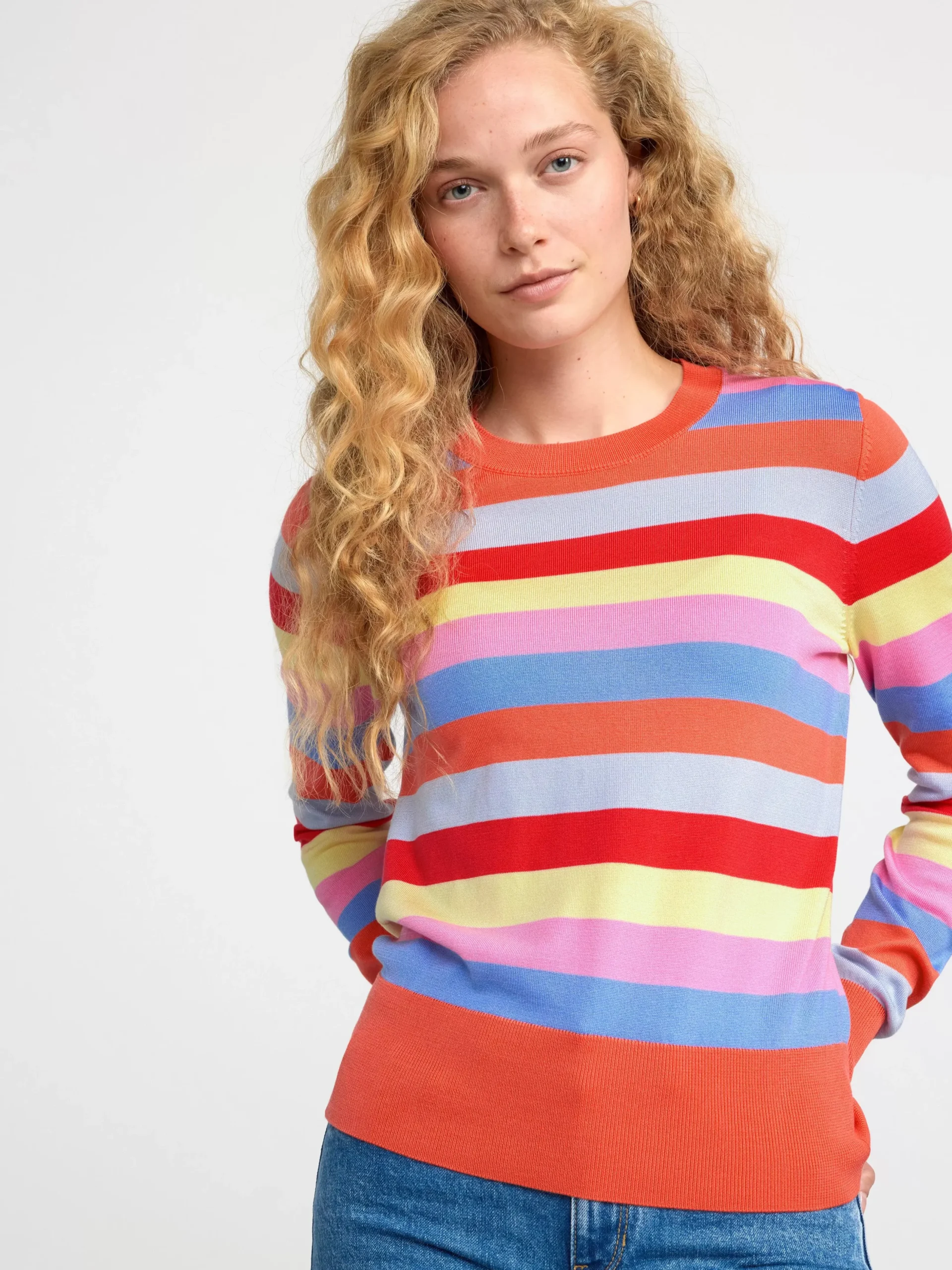 Tröjor & Cardigans>Lindex Finstickad Troja Coral