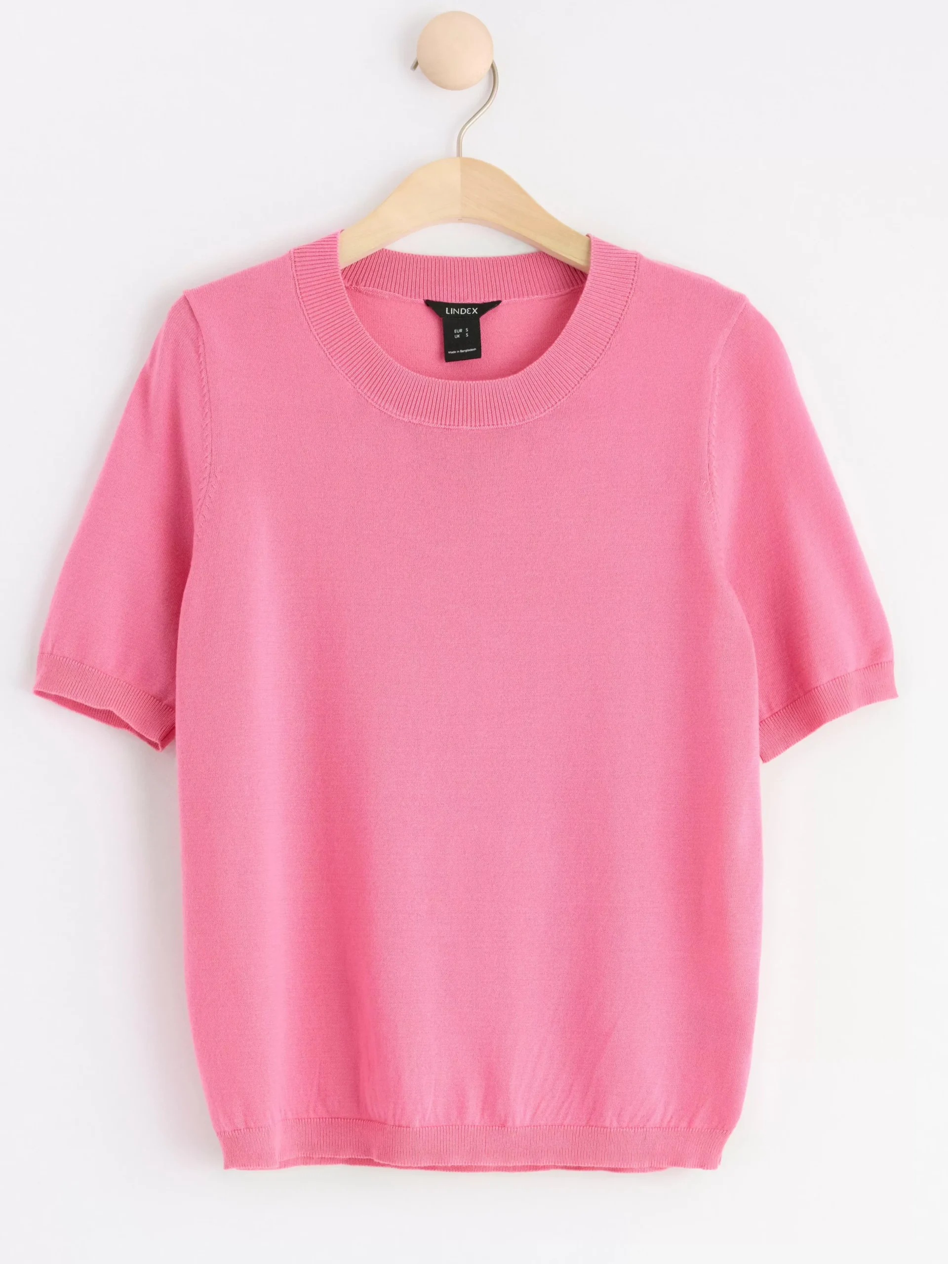 Tröjor & Cardigans>Lindex Finstickad Troja Med Kort Arm Pink