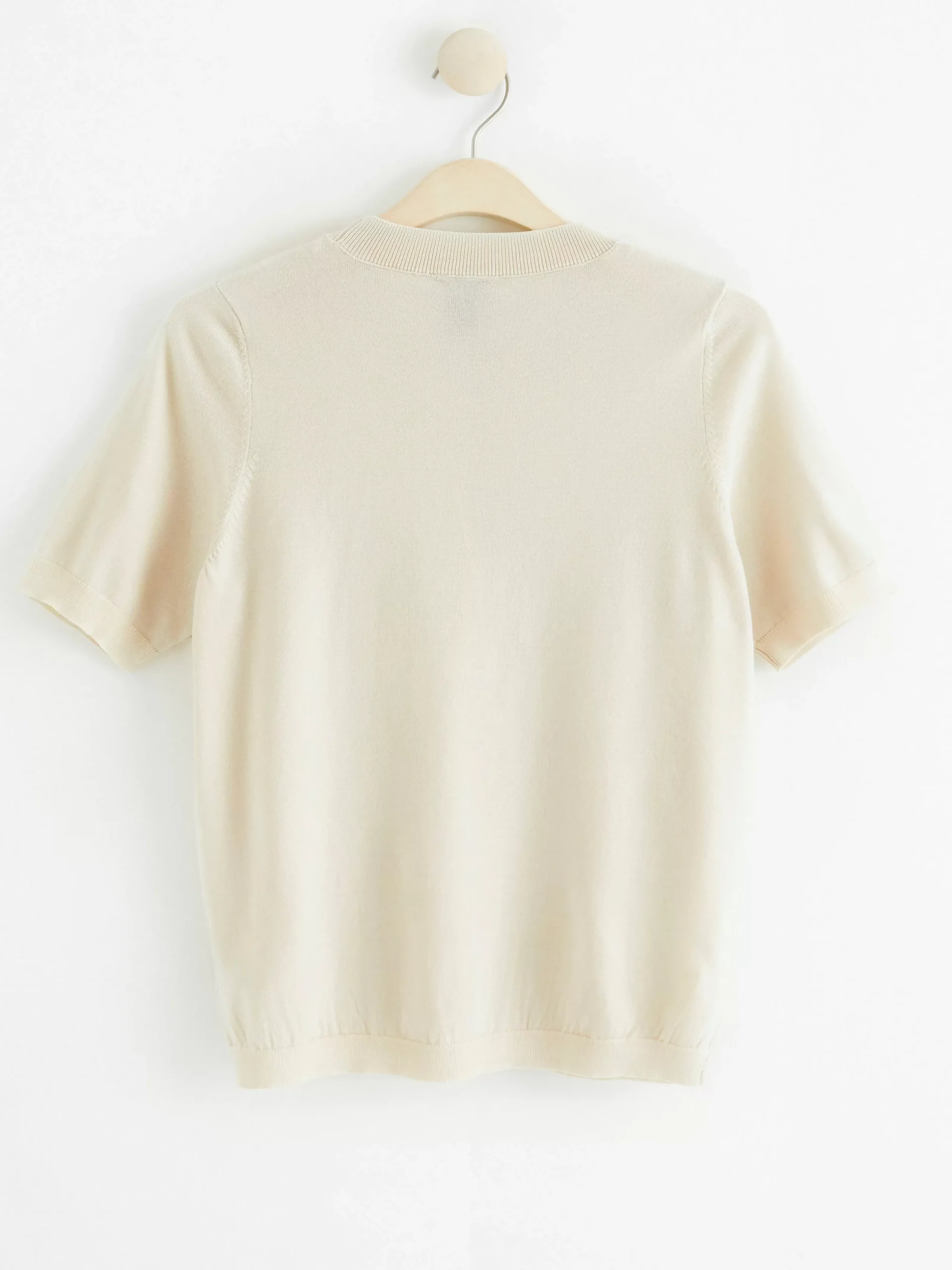 Tröjor & Cardigans>Lindex Finstickad Troja Med Kort Arm Light Beige