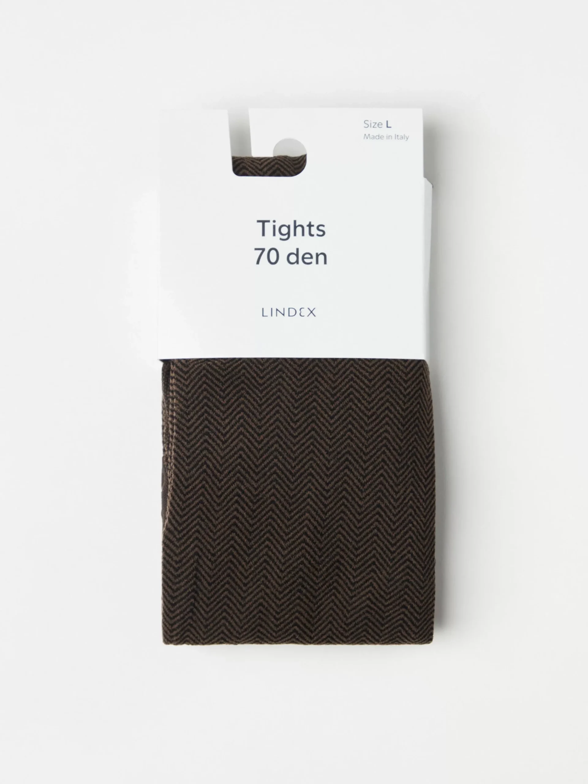 Strumpbyxor & Leggings>Lindex Fiskbensmonstrad Strumpbyxa 70 Denier Dark Dusty Brown