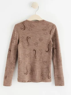 Ytterkläder>Lindex Fix Helmonstrad Topp I Merinoull Brown Melange