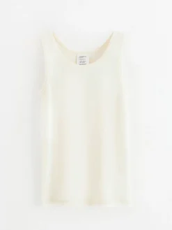 Toppar & T-Shirts>Lindex Fix Linne I Merinoull Off White