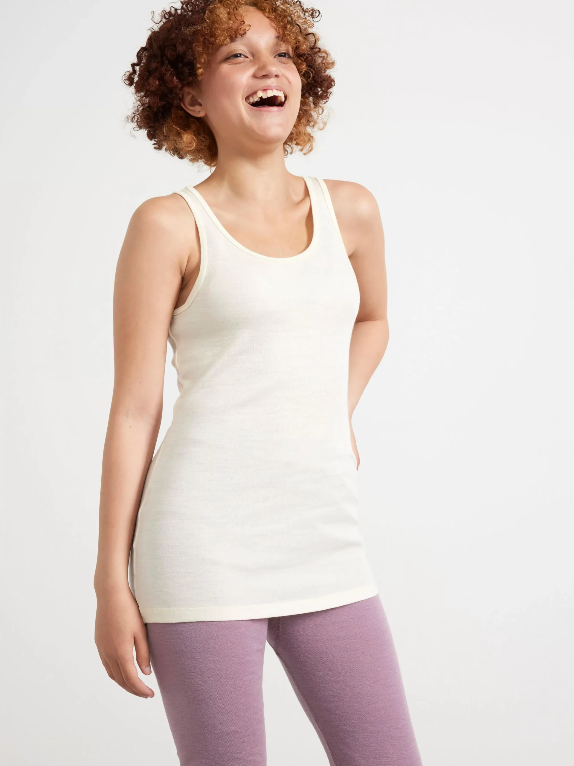 Toppar & T-Shirts>Lindex Fix Linne I Merinoull Off White