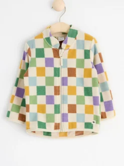 Ytterkläder>Lindex Fleecejacka Med Heltackande Tryck Light Beige