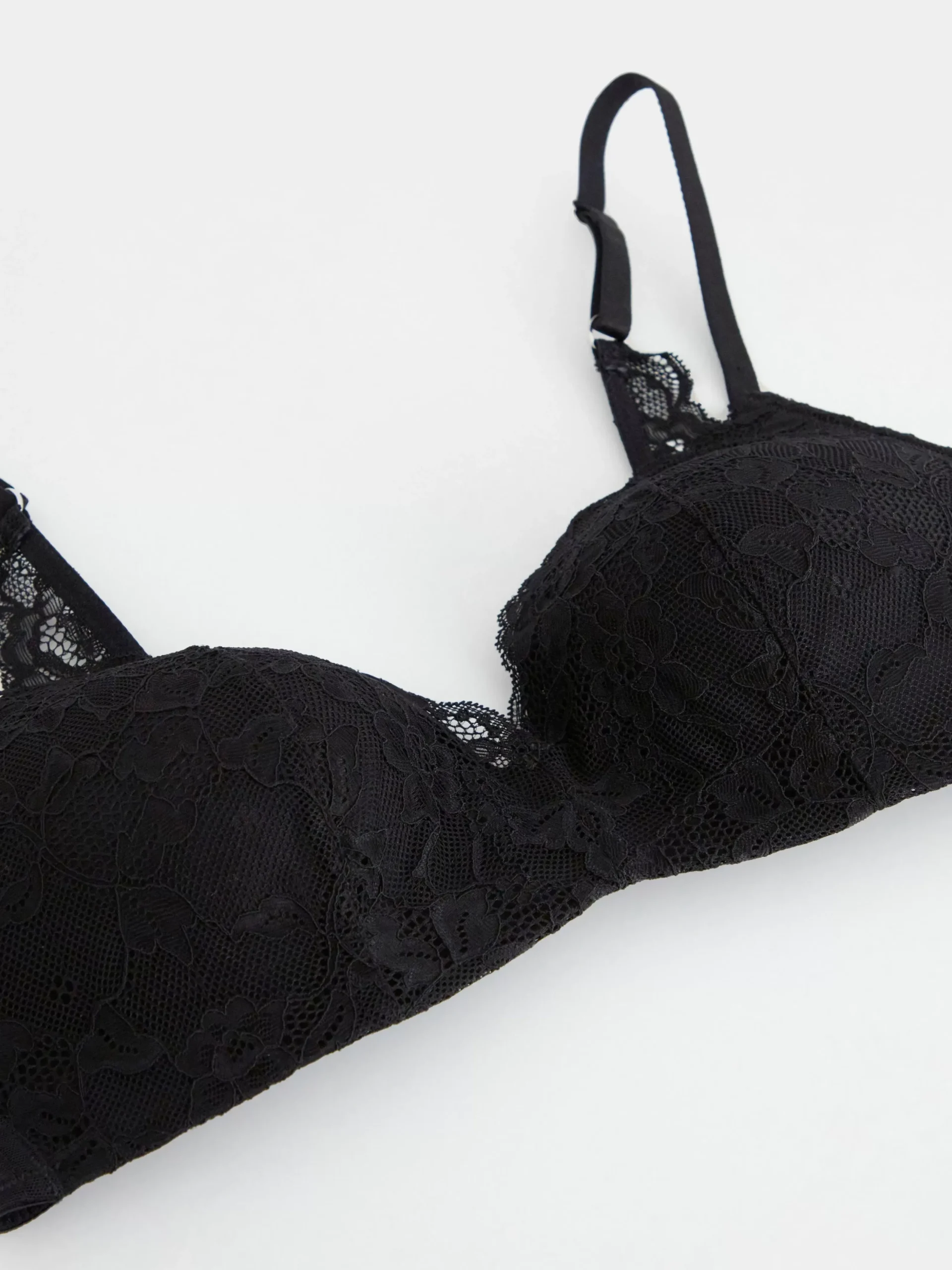 Bh>Lindex Flora Bygellos Bh Med Spets Black