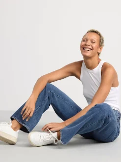 Jeans>Lindex Franka High Waist Jeans Med Extra Langa Ben Denim Blue