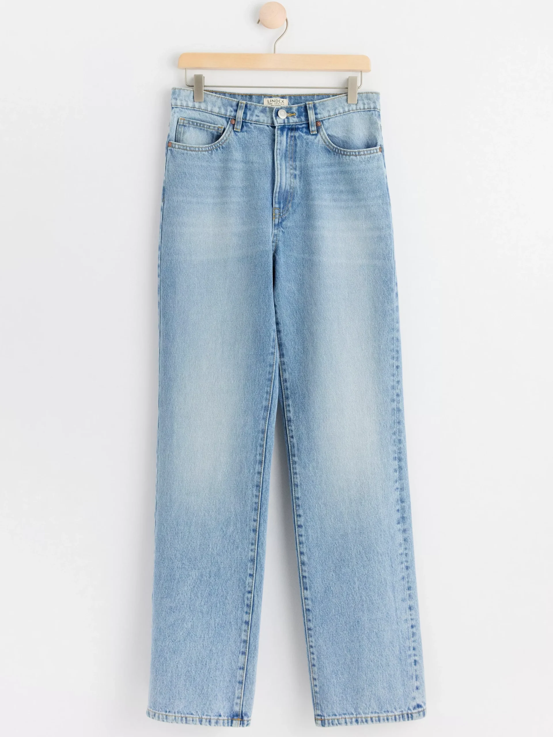 Jeans>Lindex Franka High Waist Jeans Med Extra Langa Ben Light Denim