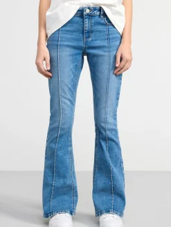 Jeans>Lindex Freja Jeans Med Utsvangt Ben Och Normalhog Midja Denim Blue