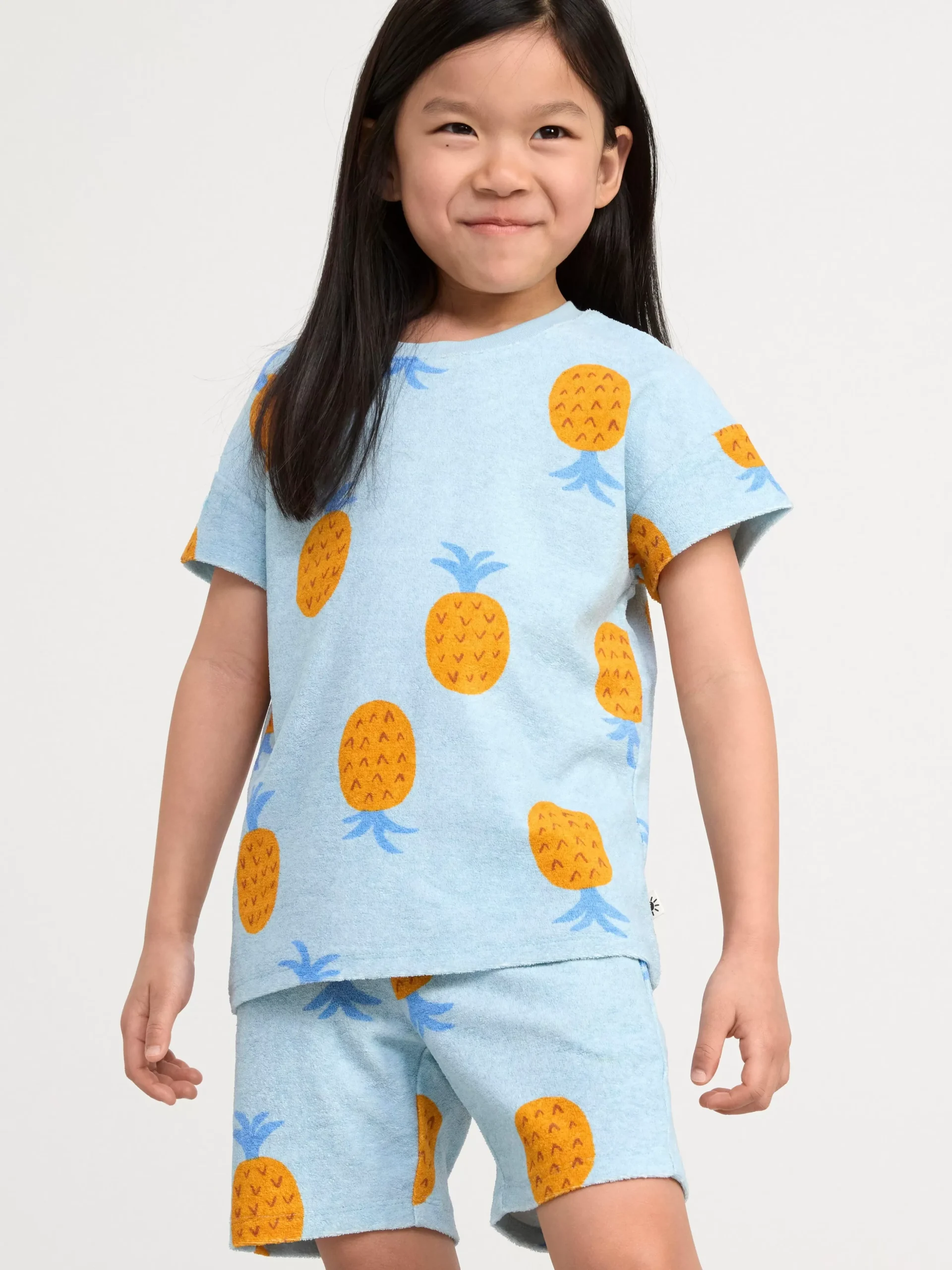 Toppar & T-Shirts>Lindex Frotte Med Ananasmonster Light Blue