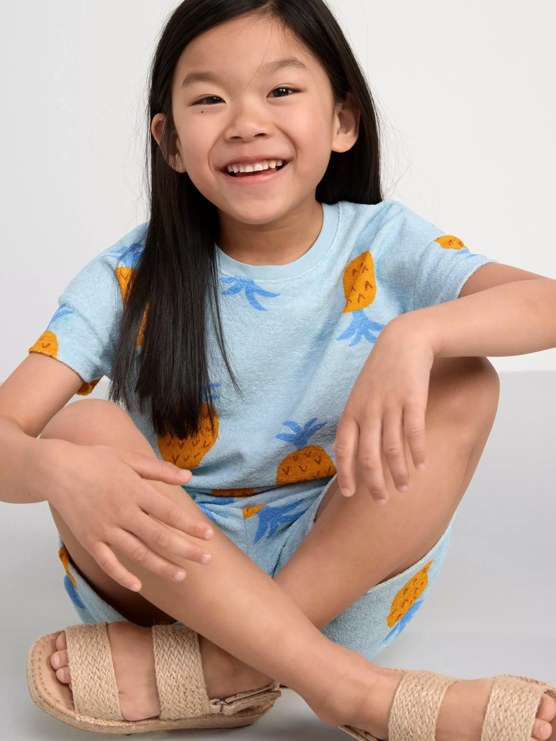 Toppar & T-Shirts>Lindex Frotte Med Ananasmonster Light Blue