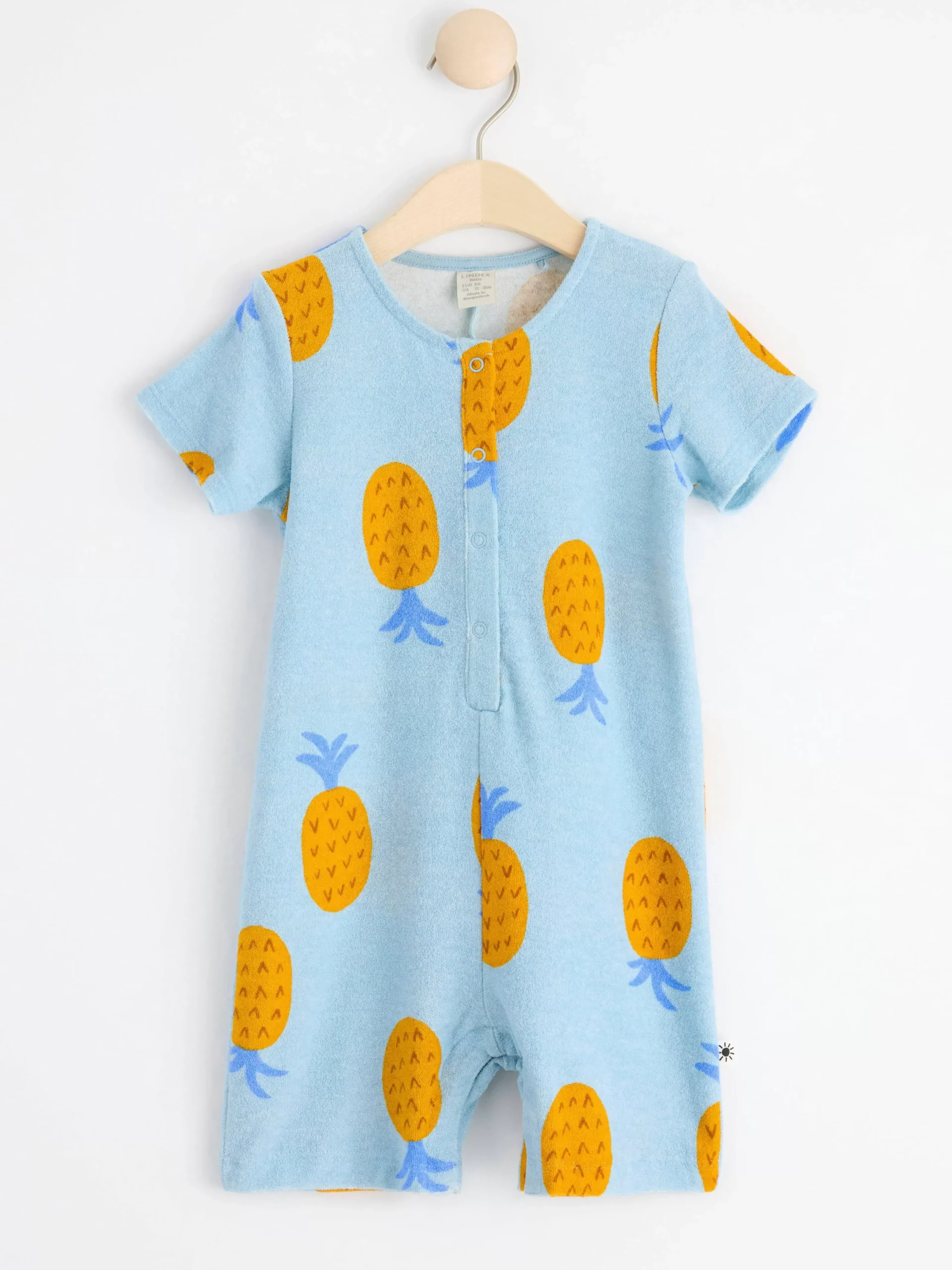 Jumpsuits & Onesies>Lindex Frotteromper Med Ananasmonster Light Blue