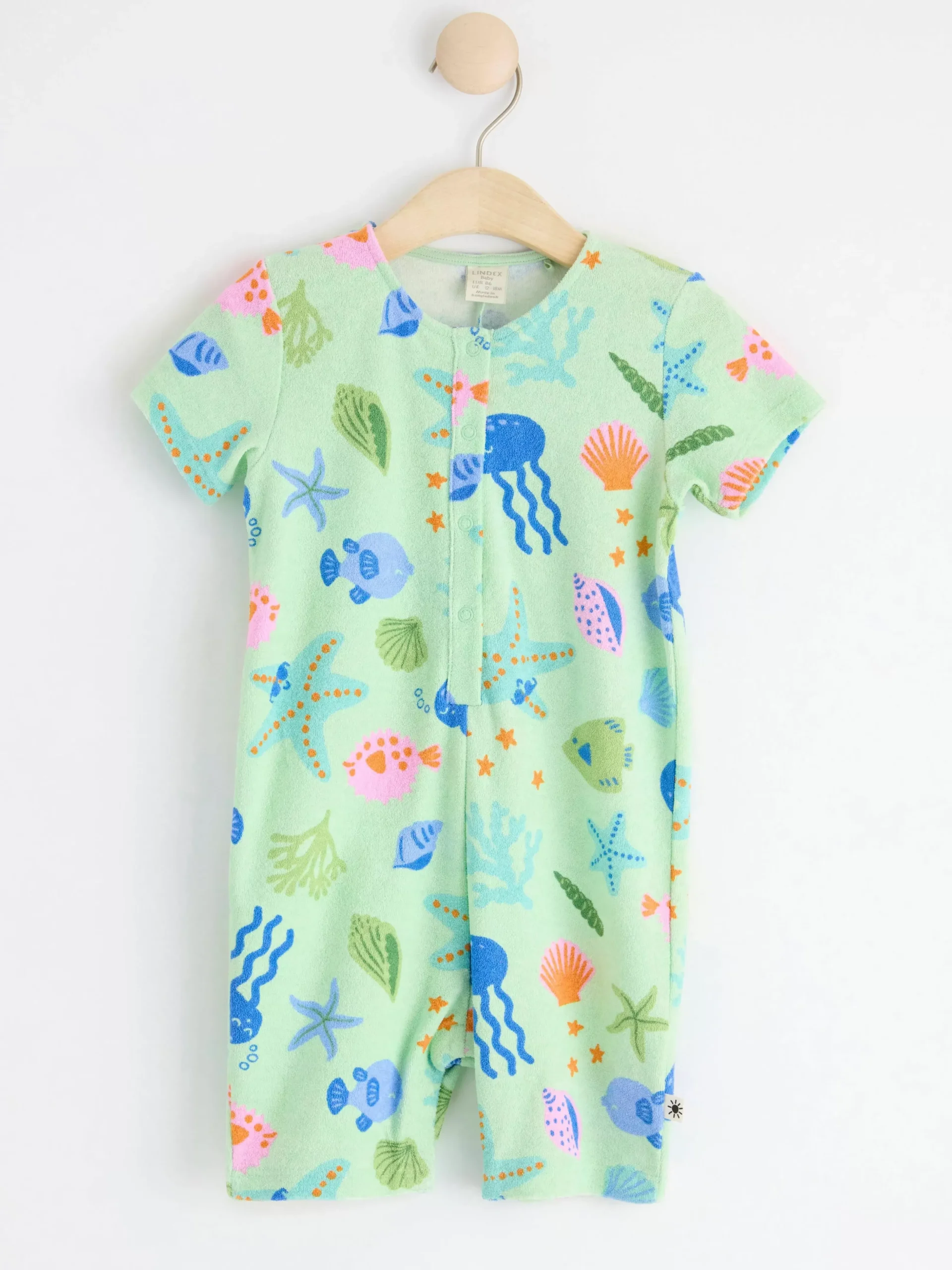 Jumpsuits & Onesies>Lindex Frotteromper Med Havsdjur Light Green