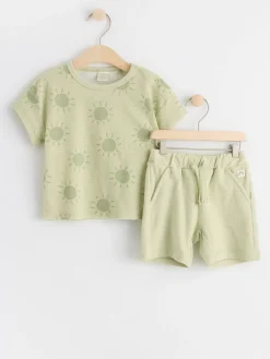 Jumpsuits & Onesies>Lindex Frotteset Med Topp Och Shorts Dusty Green